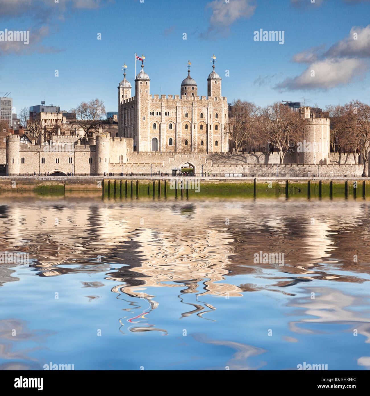 Tower of London und die Themse. Stockfoto