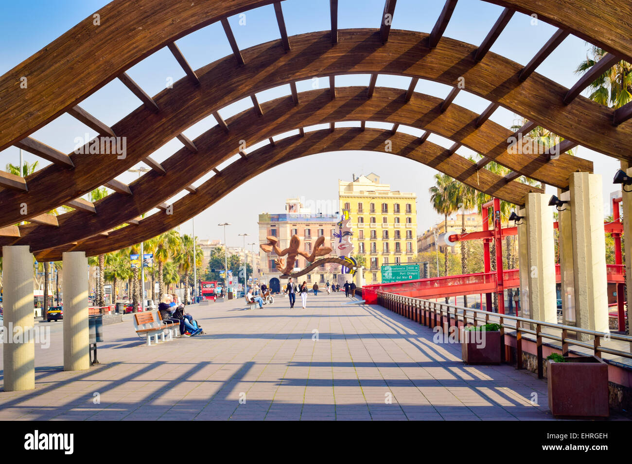 Moll De La Fusta. Barcelona, Katalonien, Spanien. Stockfoto