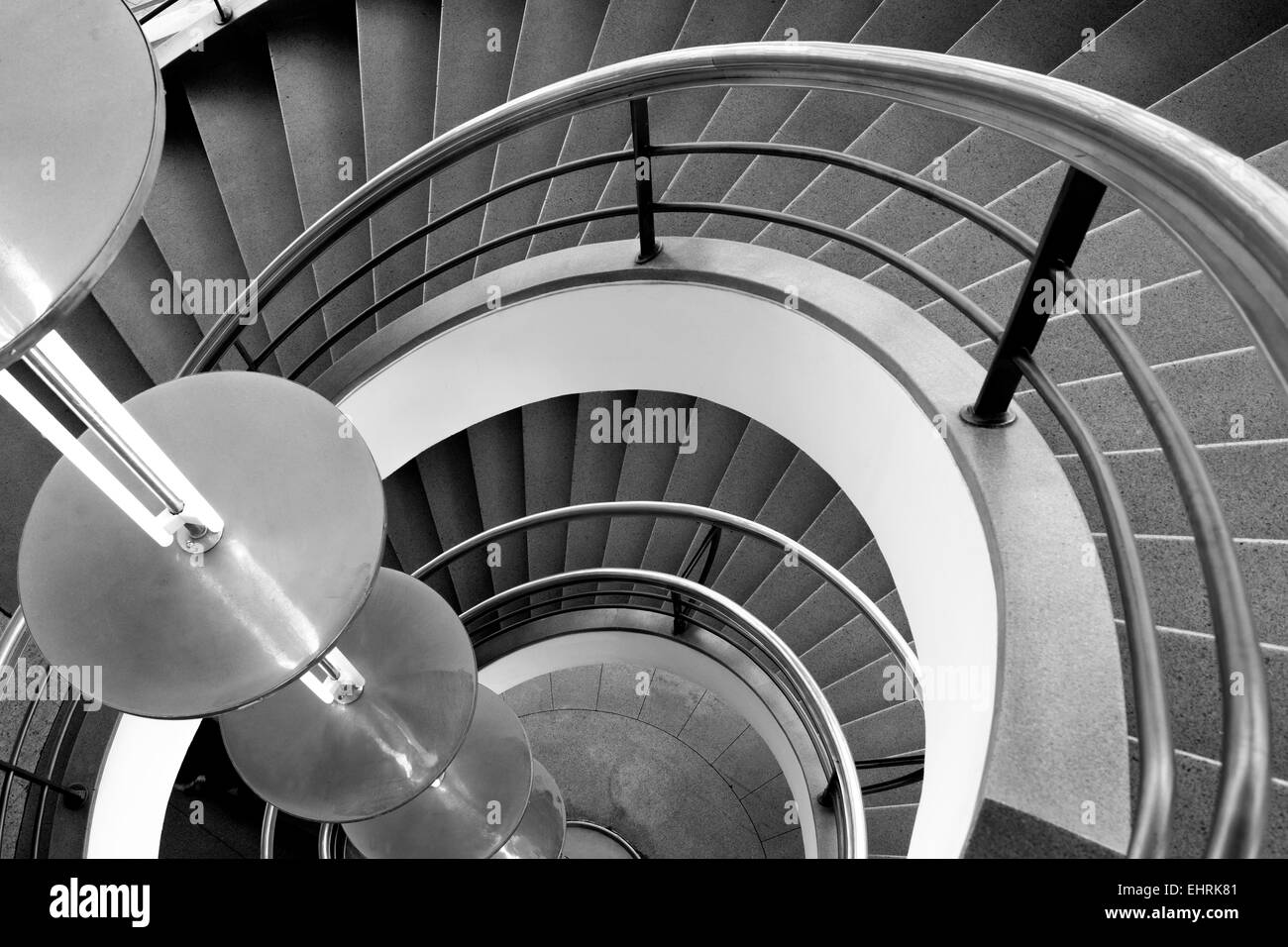 Eine geschwungene Treppe Stockfoto