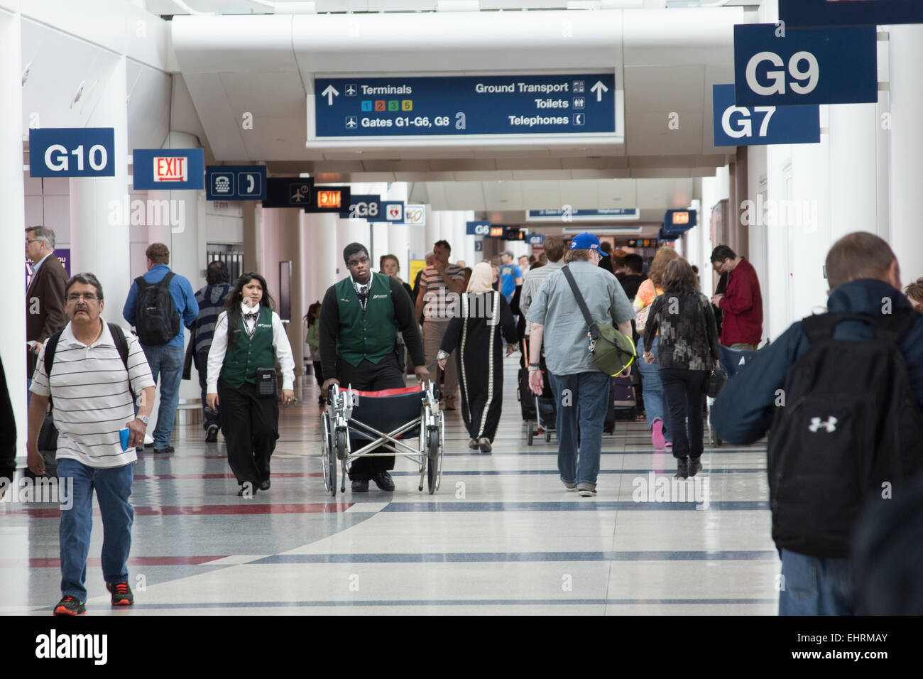 Halle G im Chicago O' Hare International Airport, Illinois, USA Stockfoto
