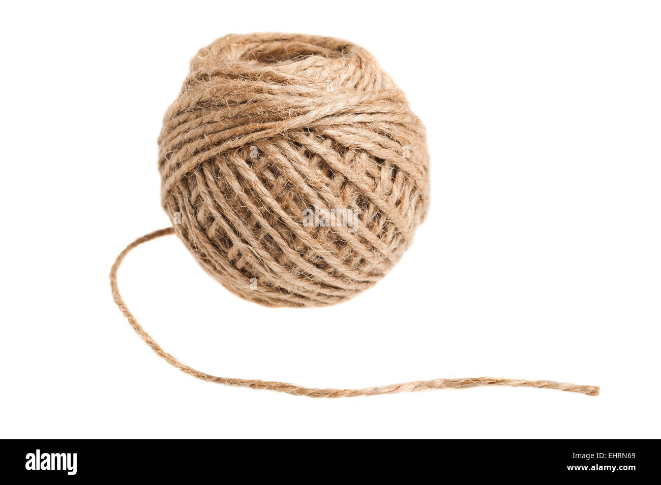 Kugel der Schnur isoliert auf weiss Stockfoto
