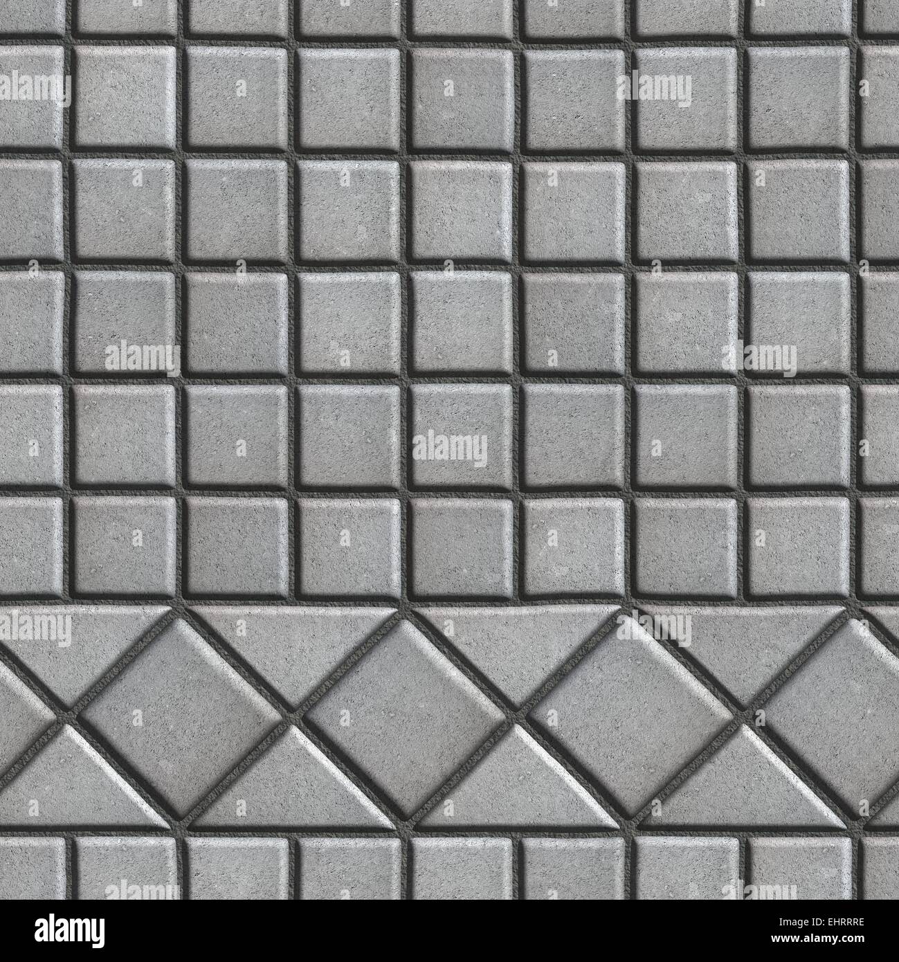 Graue ebnen Platten in Form von kleinen Quadrate und Dreiecke. Stockfoto