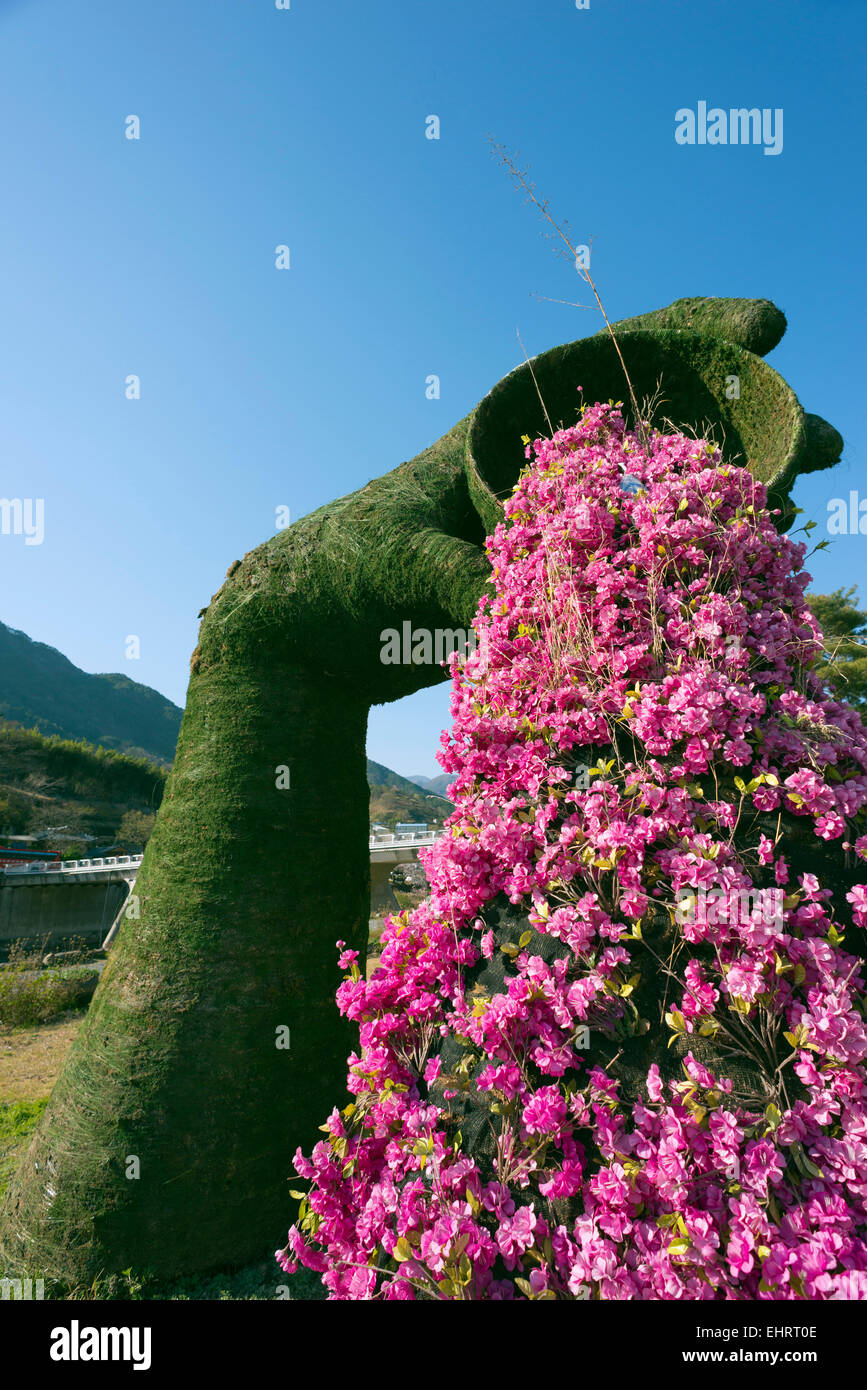 Asien, Republik Korea, Südkorea, Gyeongsangnam-Do, Jirisan-Nationalpark, Frühling blühen in einer Teetasse Stockfoto