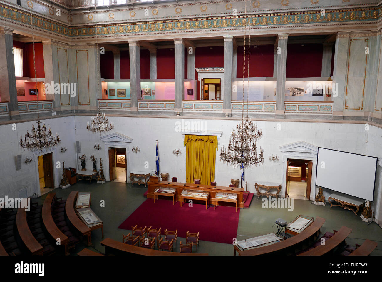 Griechenland Athen Stadiou Straße das alte Parlamentsgebäude jetzt das nationale historische museum Stockfoto