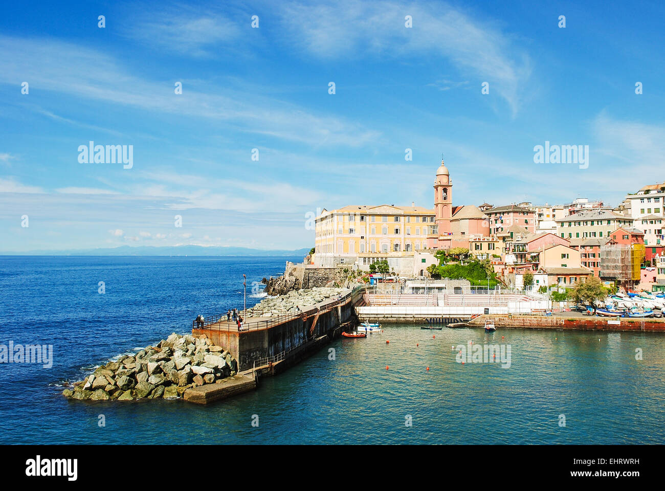 Der Yachthafen von Nervi, der östlichste Stadtteil von Genua Stockfoto