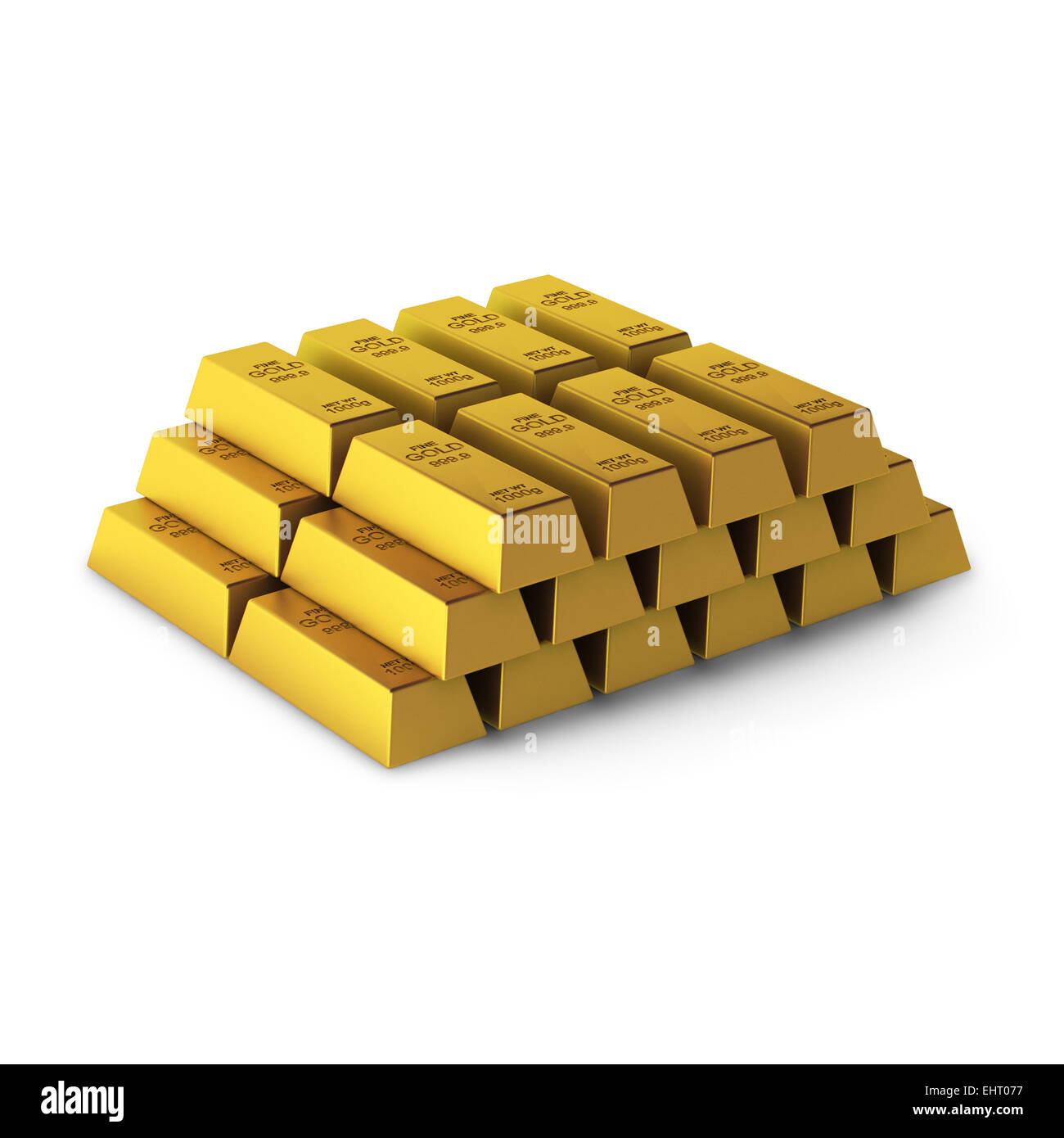 3D Render des goldenen stack Stockfoto