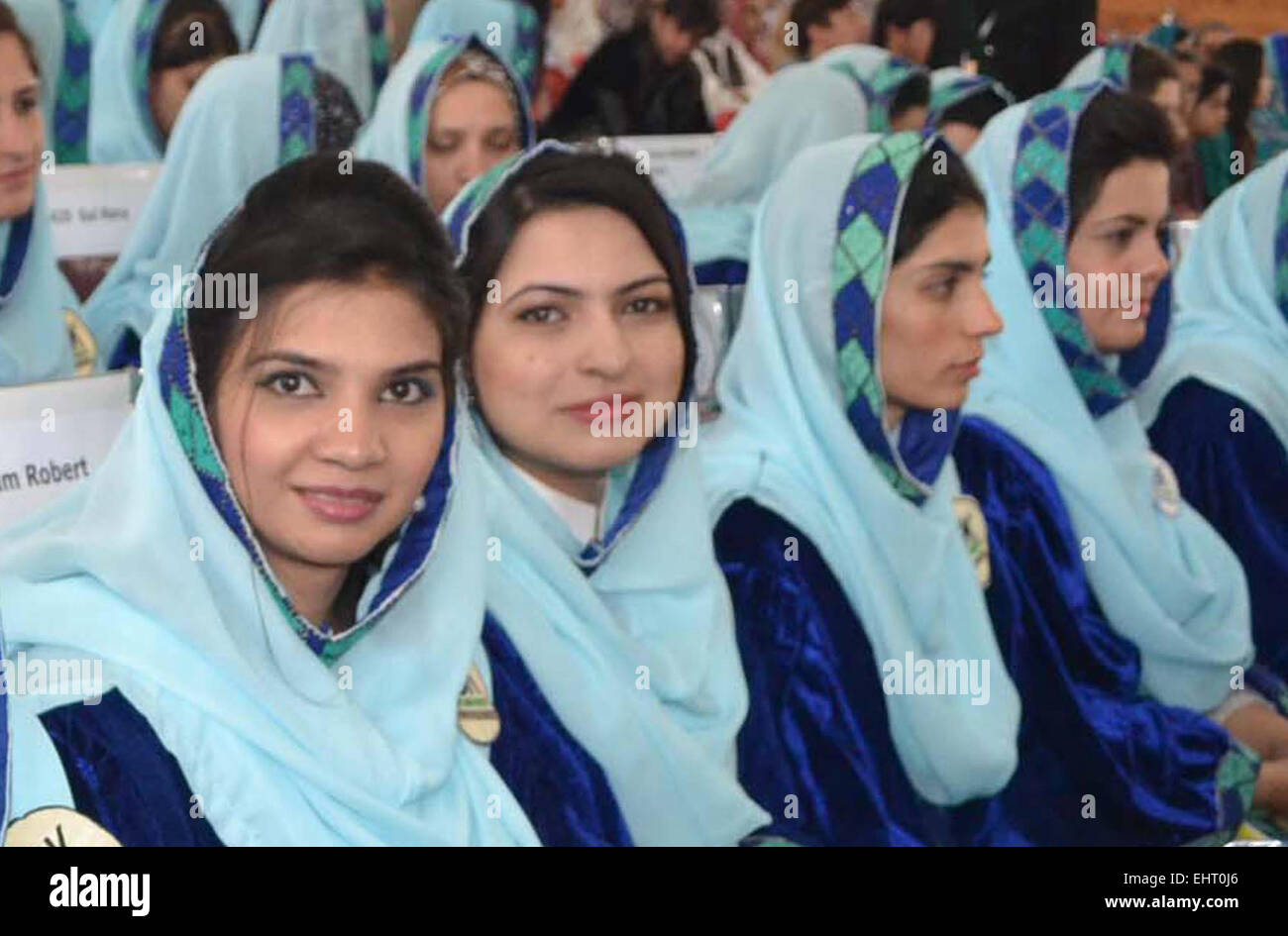 Während 6. Übereinkommen von Sardar Bahadur Khan Universität, Quetta auf Dienstag, 17. März 2015 an Studenten Abschlussfeier teilnehmen. Stockfoto