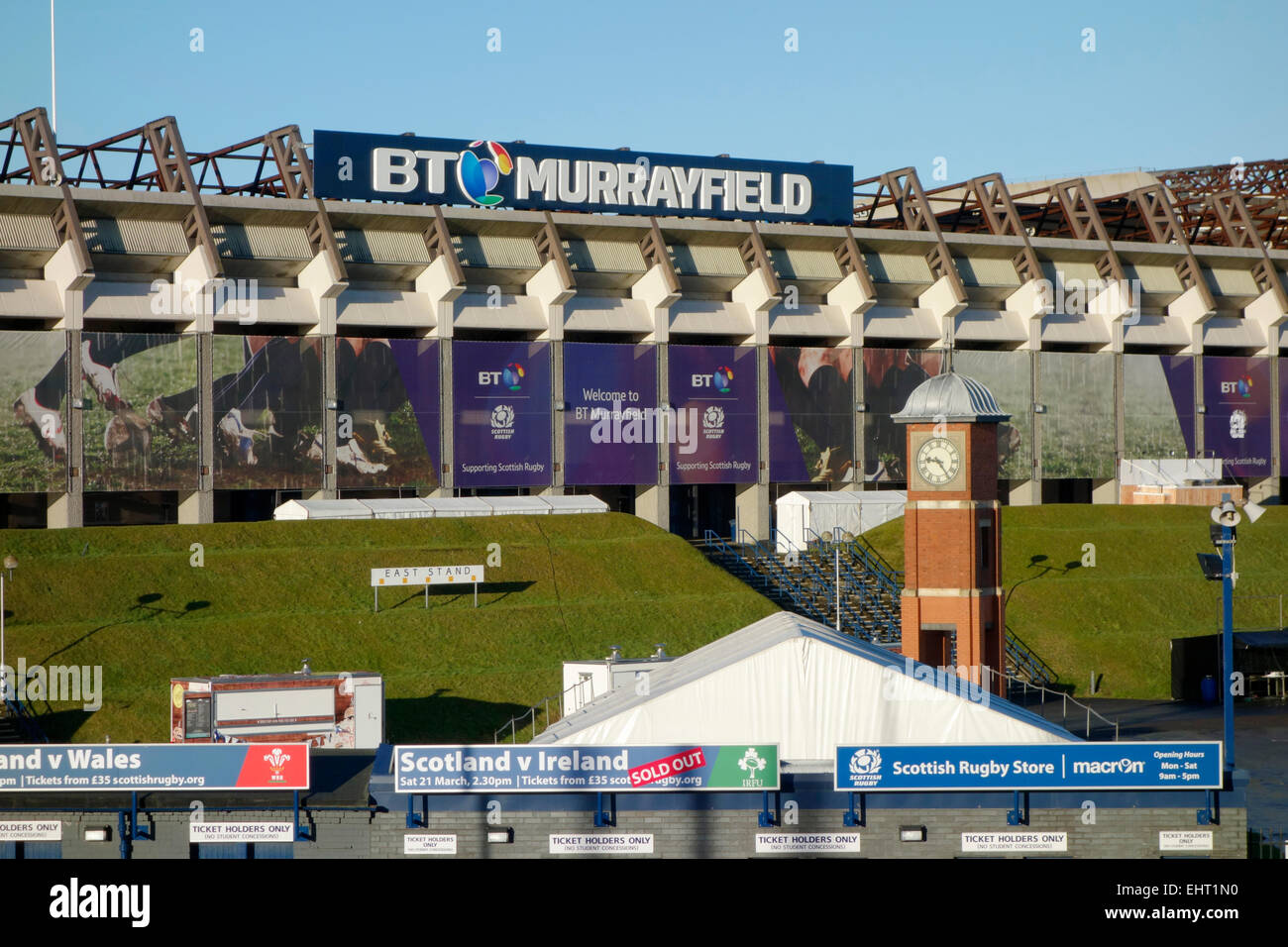Die jüngste Umbenennung des Murrayfield Stadium BT Murrayfield Stadium Stockfoto