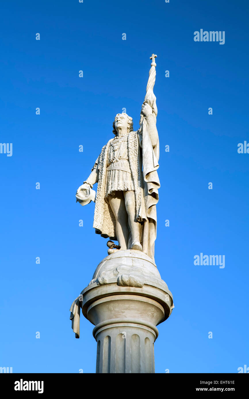 Christopher Columbus-Statue, Plaza de Colon, Old San Juan, Puerto Rico Stockfoto