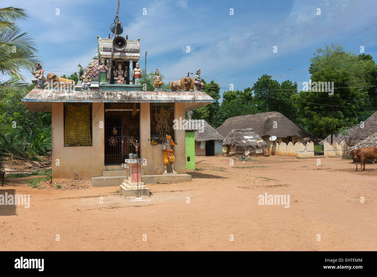 Dorf-Heiligtum für die Göttin Mariamman, Parvati. Stockfoto