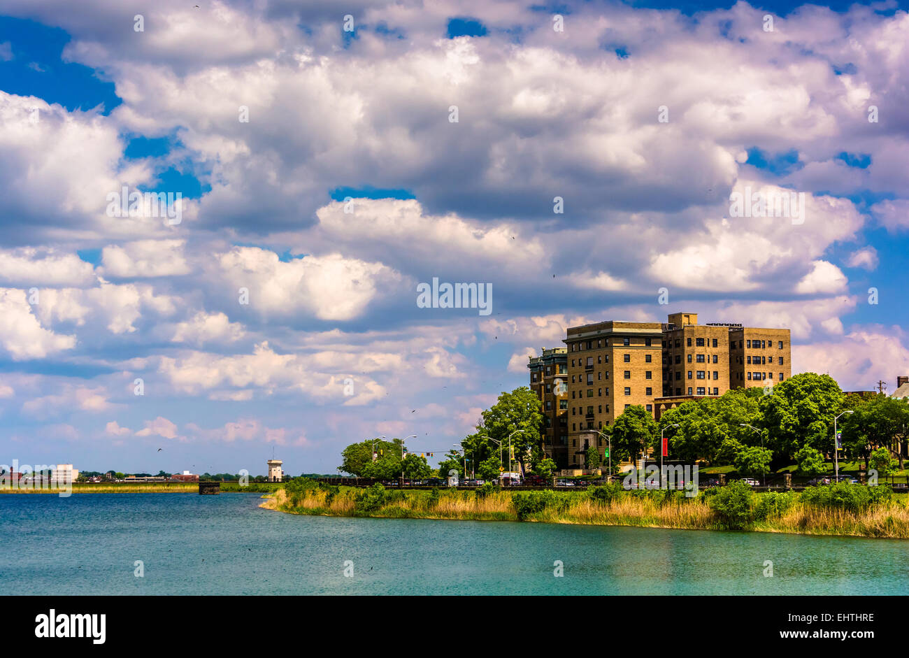 Druide See, Druid Hill Park in Baltimore, Maryland. Stockfoto