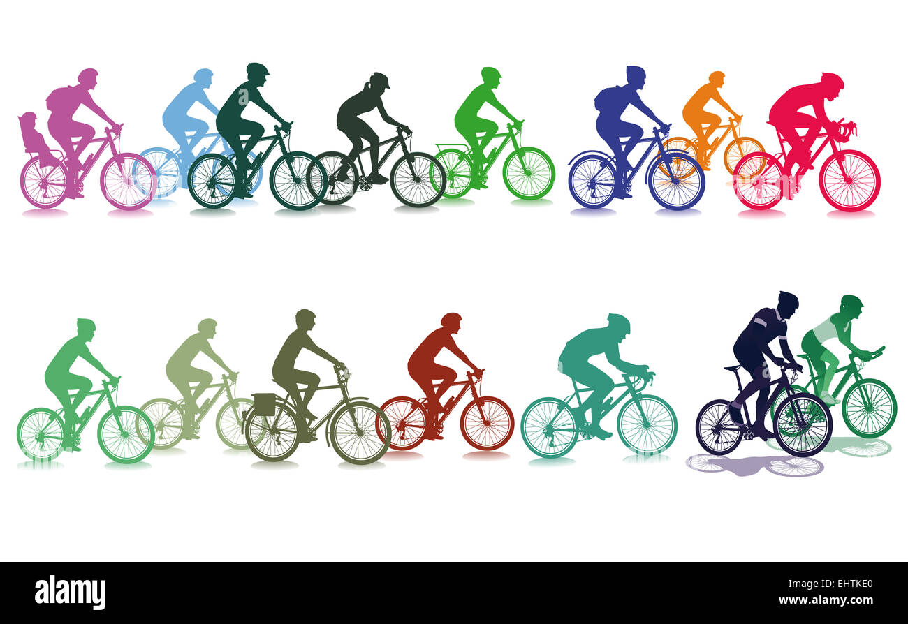 Radfahren in der Gruppe Stockfoto