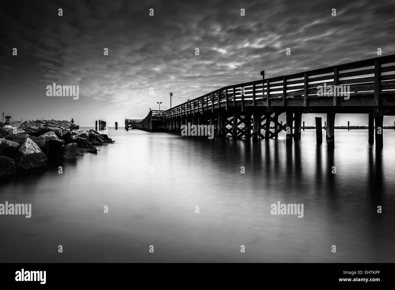 Fishing Pier und Steg in Chesapeake Beach, Maryland Stockfoto