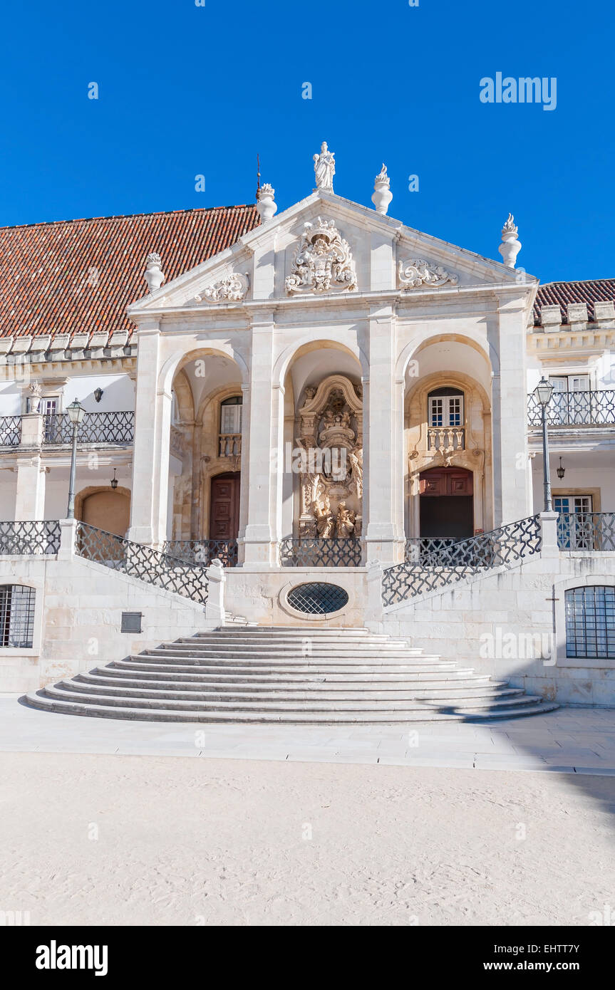 Dekorative Eintritt in die Universität von Coimbra in Portugal Stockfoto