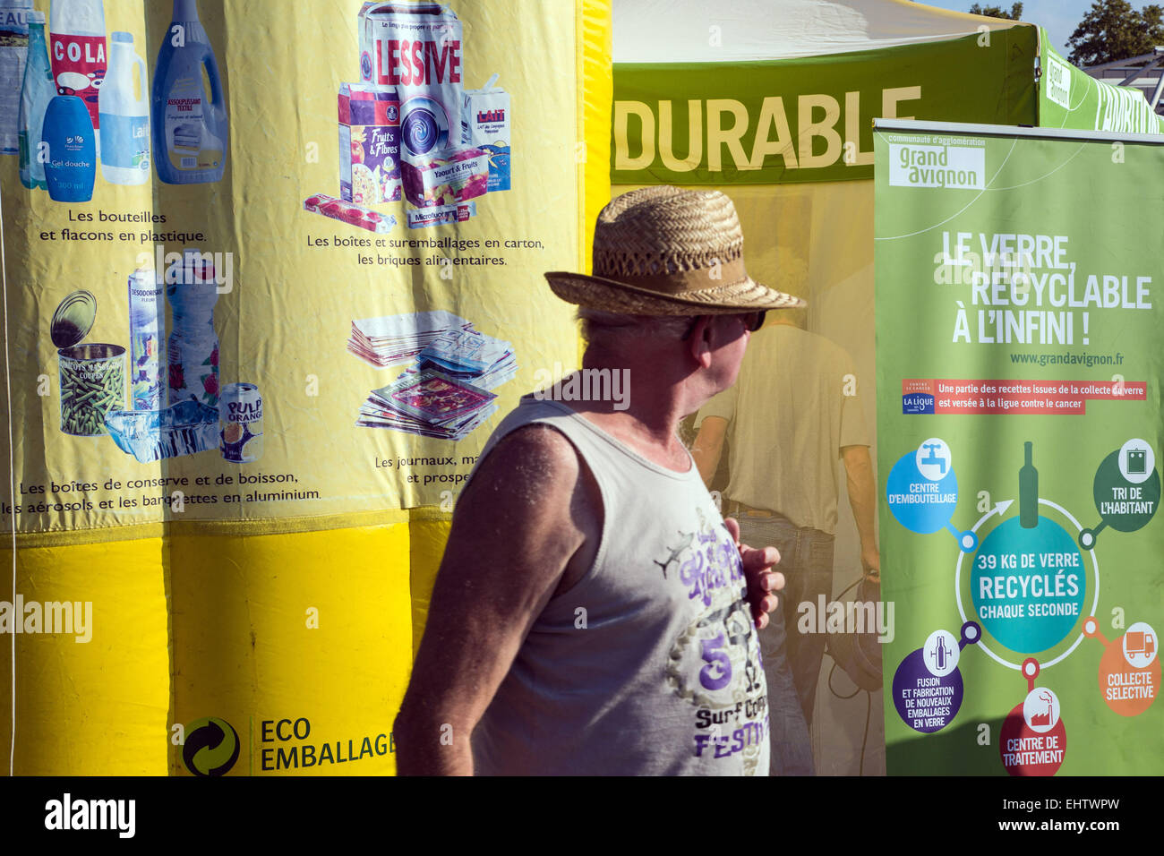 RECYCLING UND UMWELTFREUNDLICHE VERPACKUNGEN, FRANKREICH Stockfoto