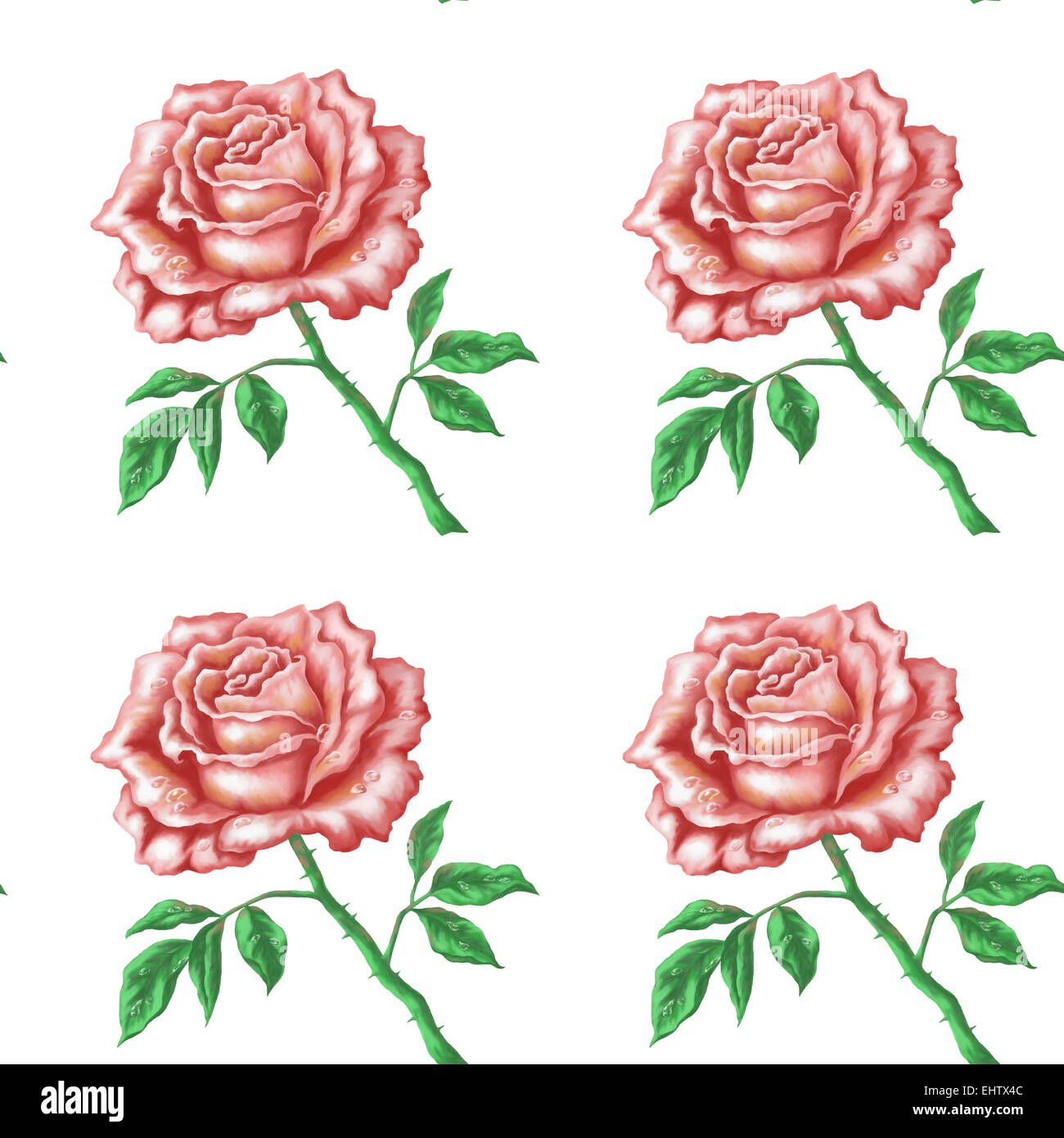 Nahtlose Muster rose Blumen Stockfoto