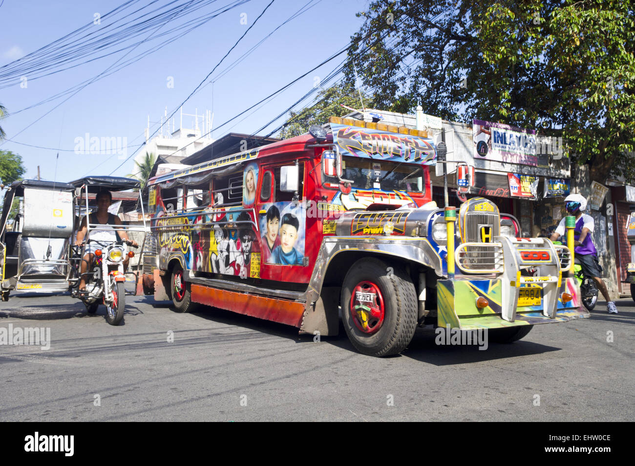 Jeepney auf Philippinen Stockfoto