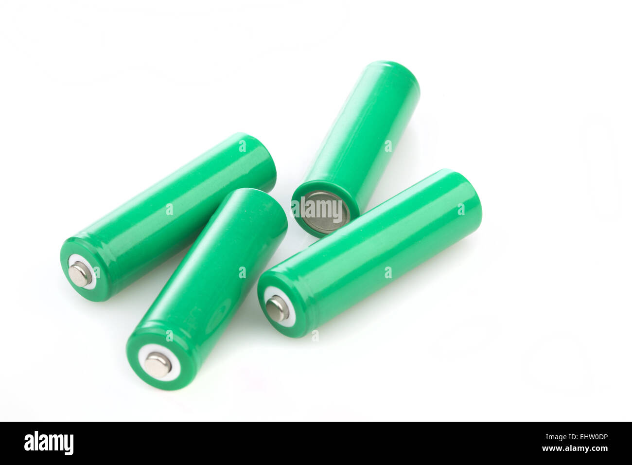 4 wiederaufladbare grünen Eco-Batterien Stockfoto
