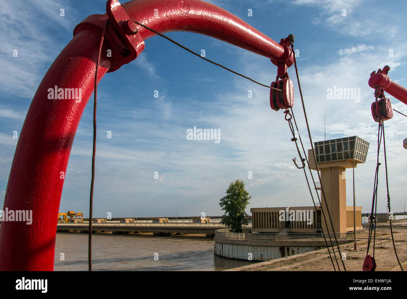 BOU EL MOGDAD CRUISE AM SENEGAL-FLUSS, SENEGAL, WESTAFRIKA Stockfoto