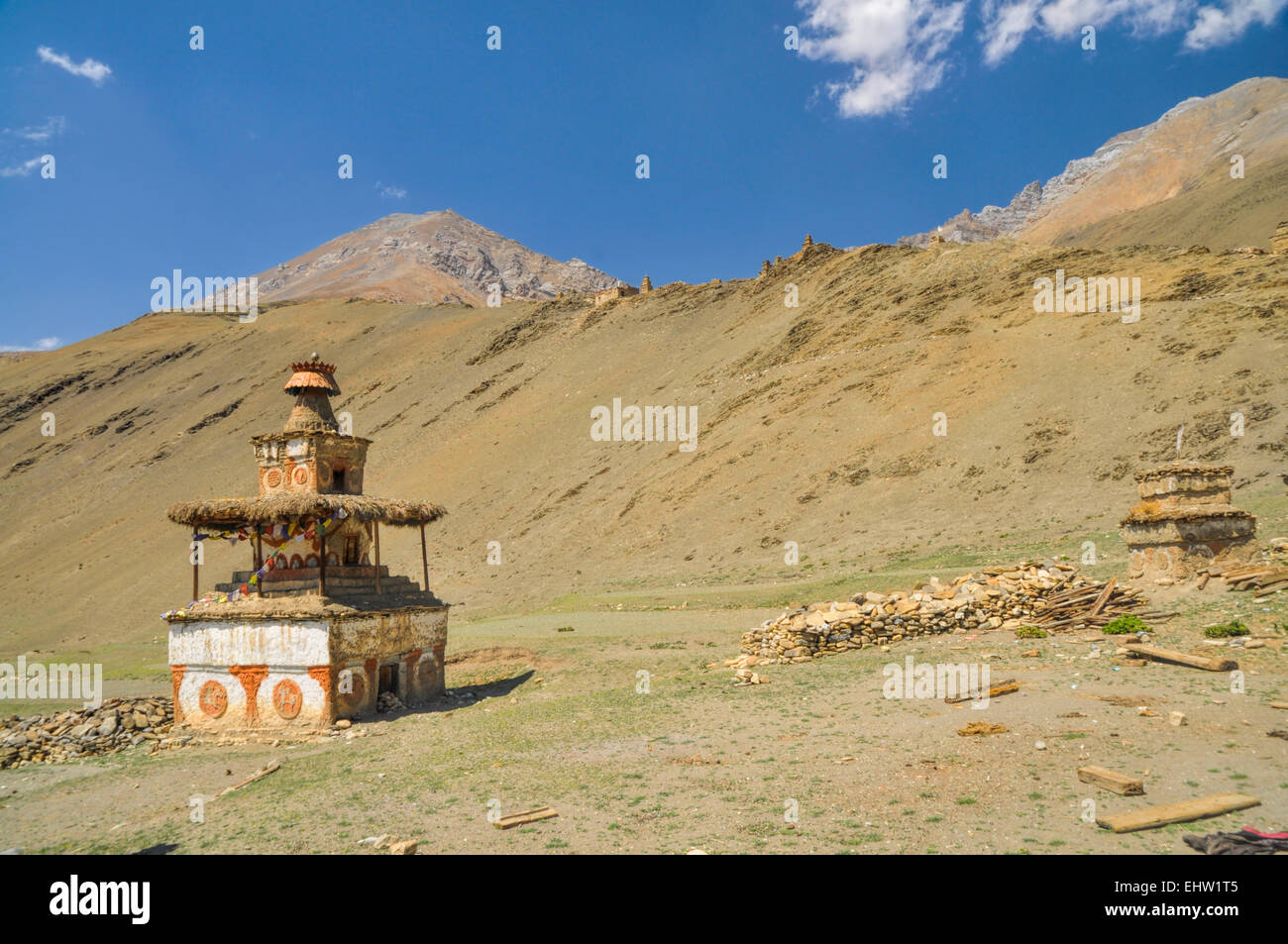 Malerischen alten Heiligtum in Dolpo Region in Nepal Stockfoto
