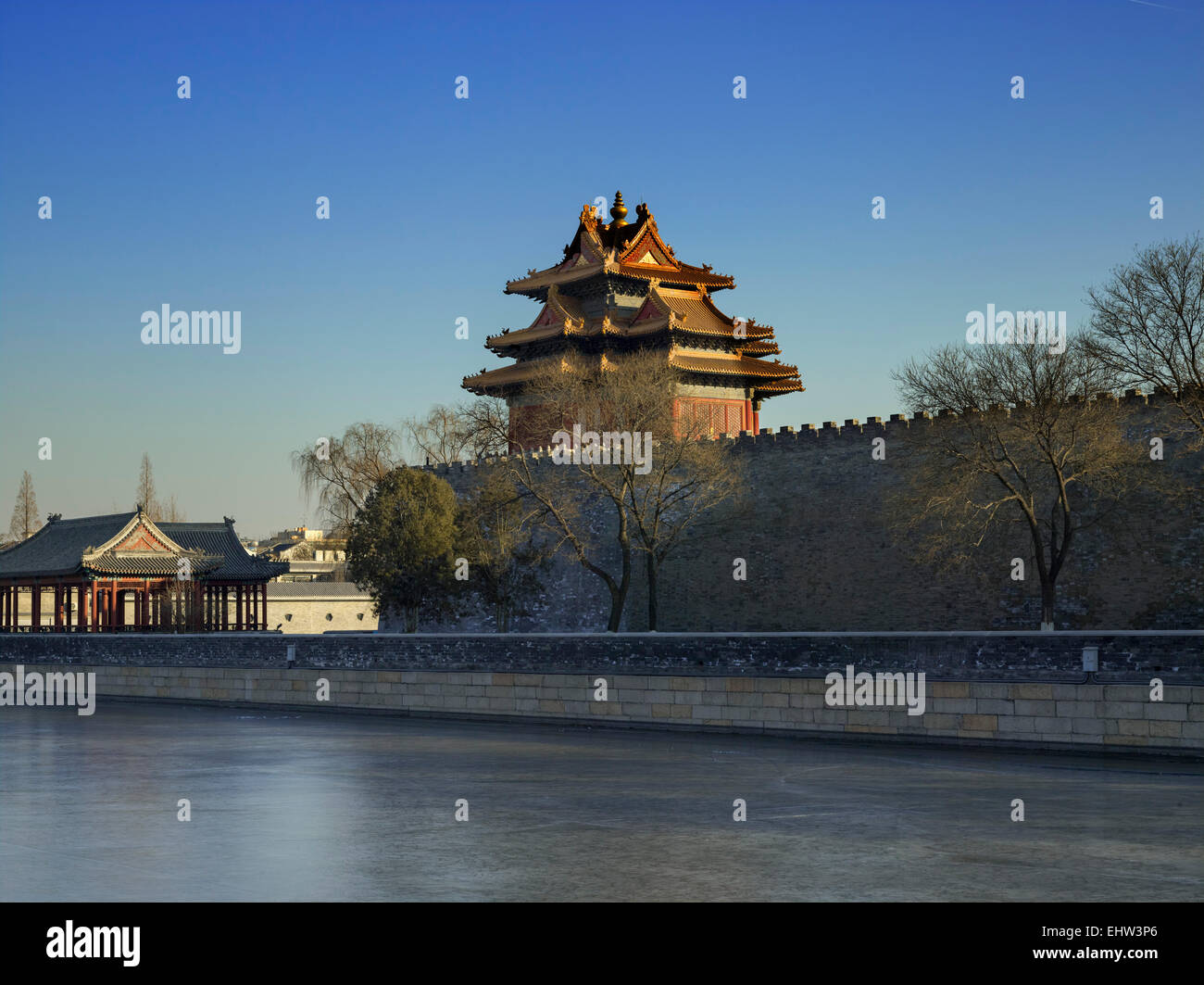 Beijing Forbidden City Turm Stockfoto