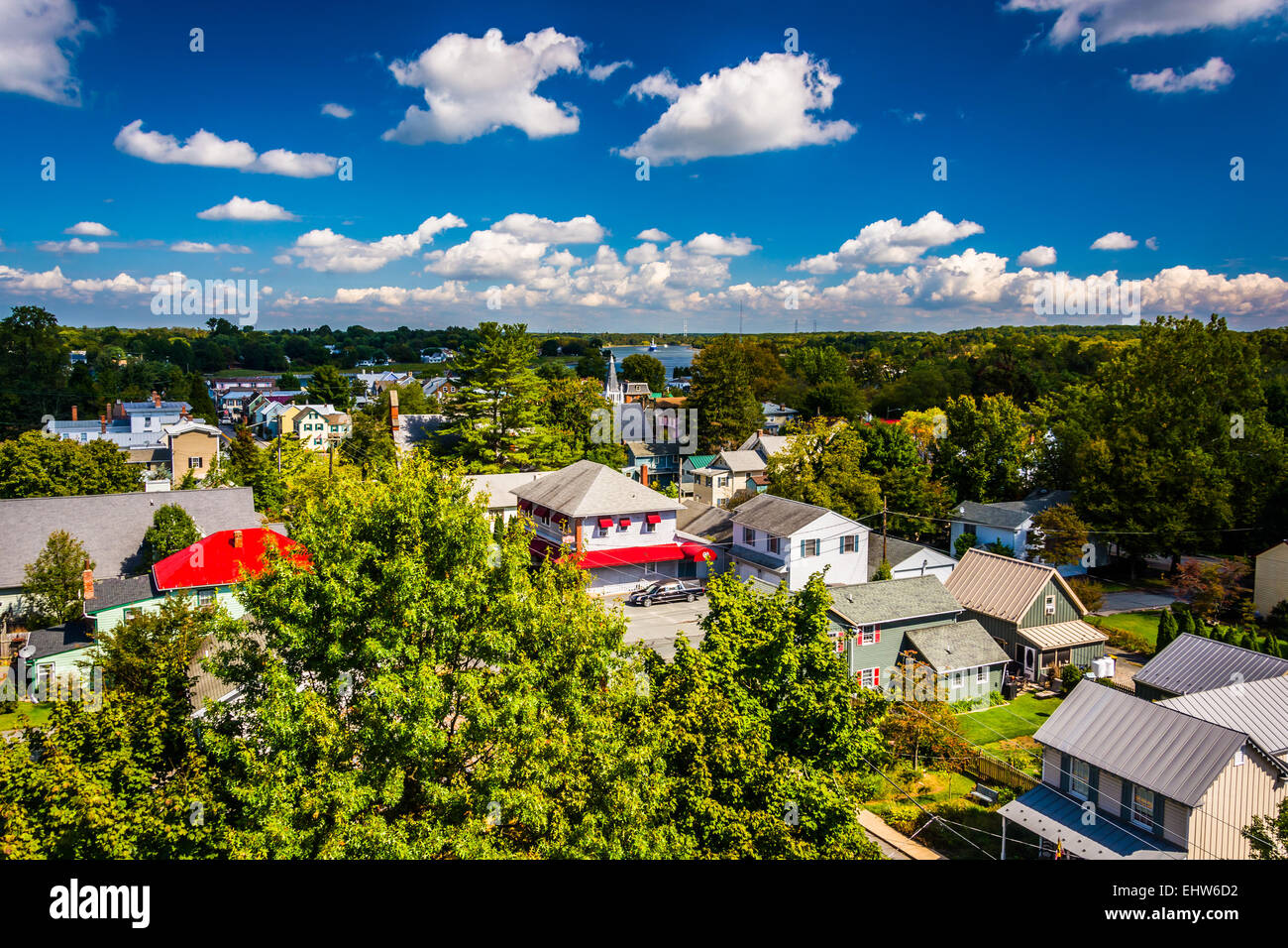Blick auf Chesapeake Stadt an der Chesapeake Stadtbrücke, Maryland. Stockfoto