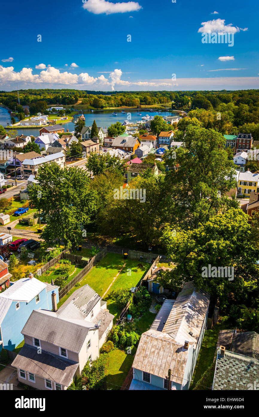 Blick auf Chesapeake Stadt an der Chesapeake Stadtbrücke, Maryland. Stockfoto