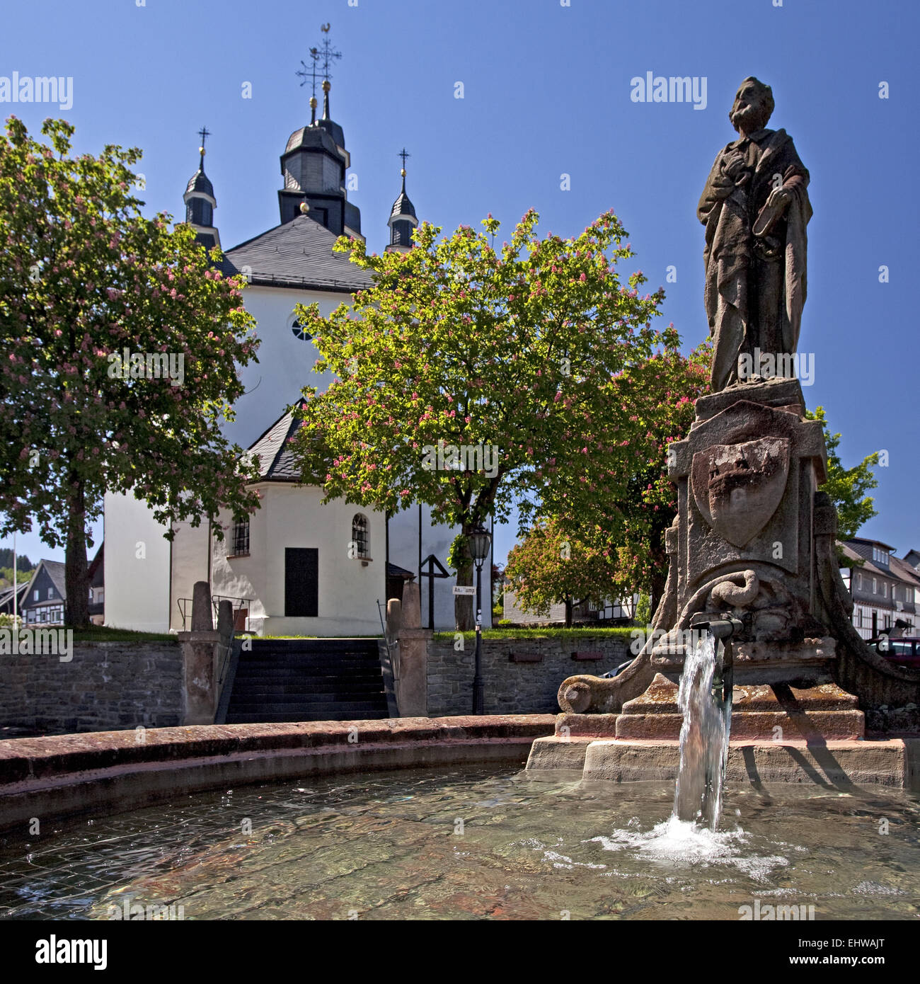 Stadtansicht von Hallenberg im Sauerland. Stockfoto