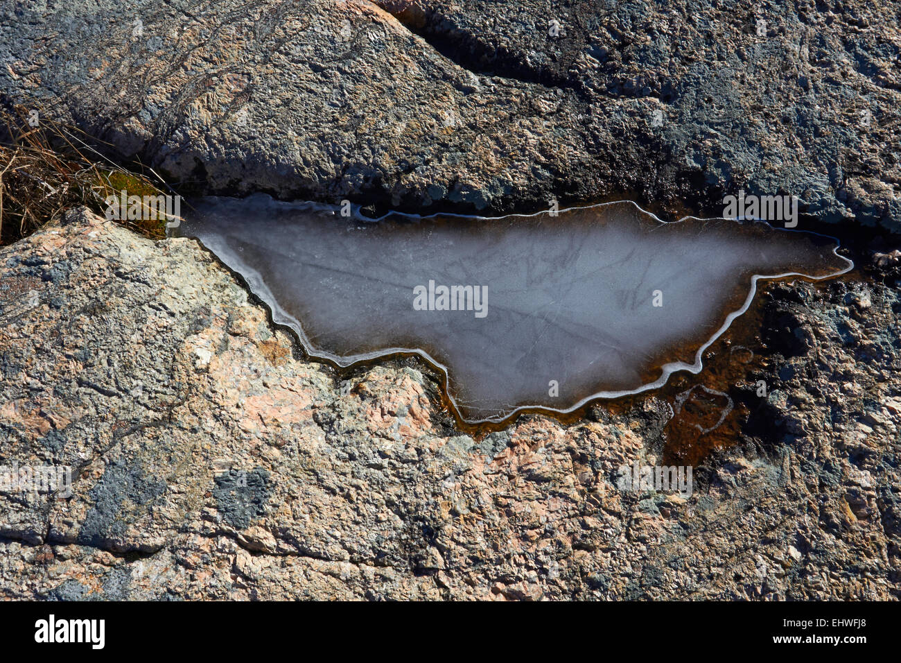 gefrorene Pfütze, Finnland Stockfoto
