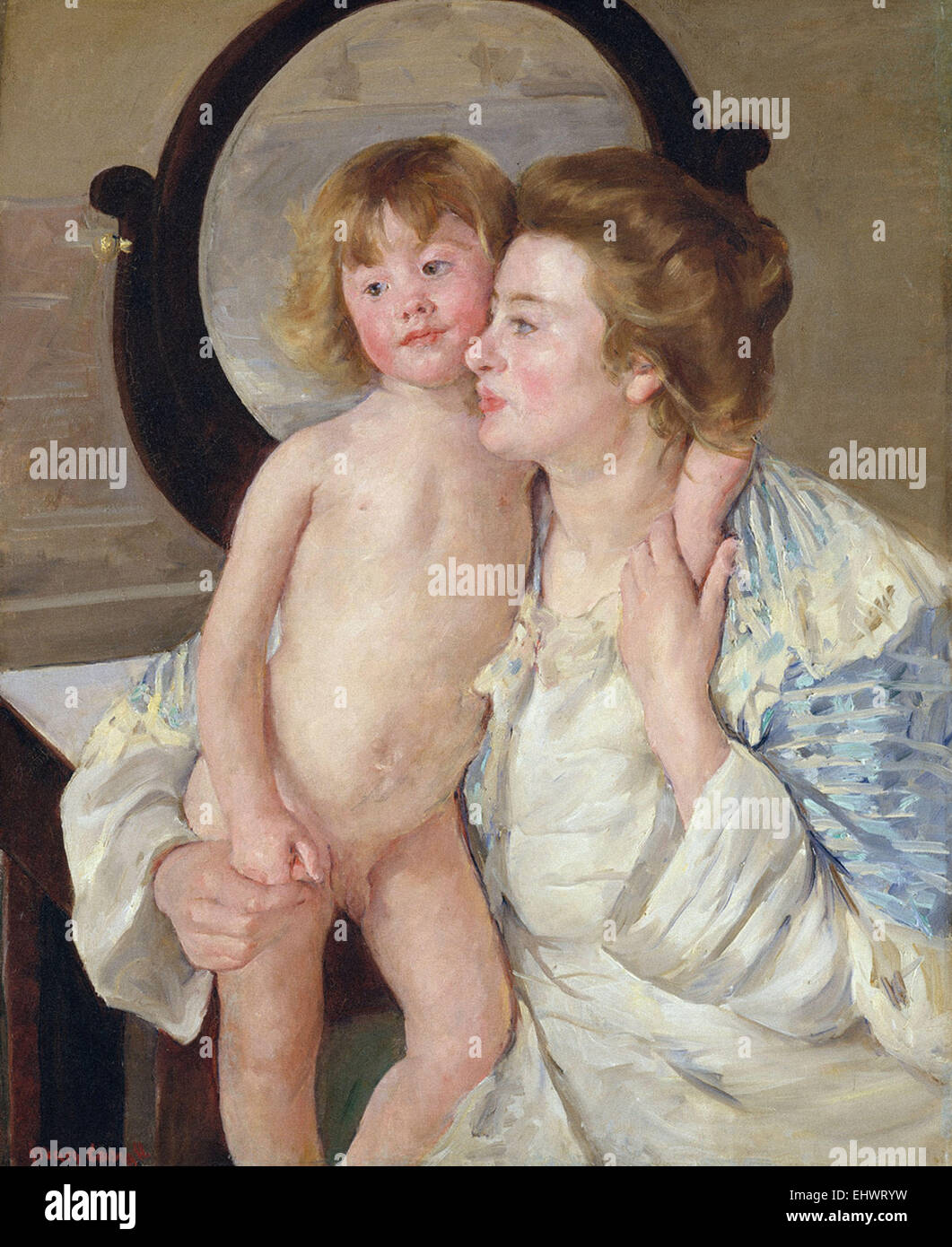 Mary Cassatt Mutter und Kind (ovale Spiegel) Stockfoto