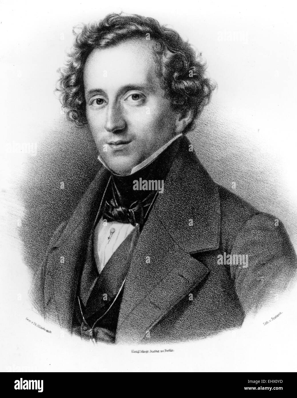 Deutscher Komponist FELIX MENDELSSOHN (1809-1847) um 1840 Stockfotografie -  Alamy