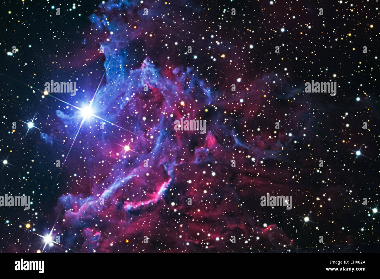 Flaming Star Nebel IC-405 (aktuelle Astrophotograph) Stockfoto