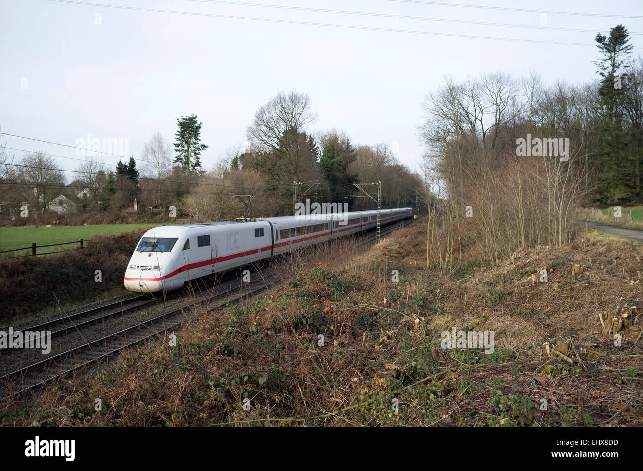 ICE-Personenzug, Leichlingen Deutschland Stockfoto