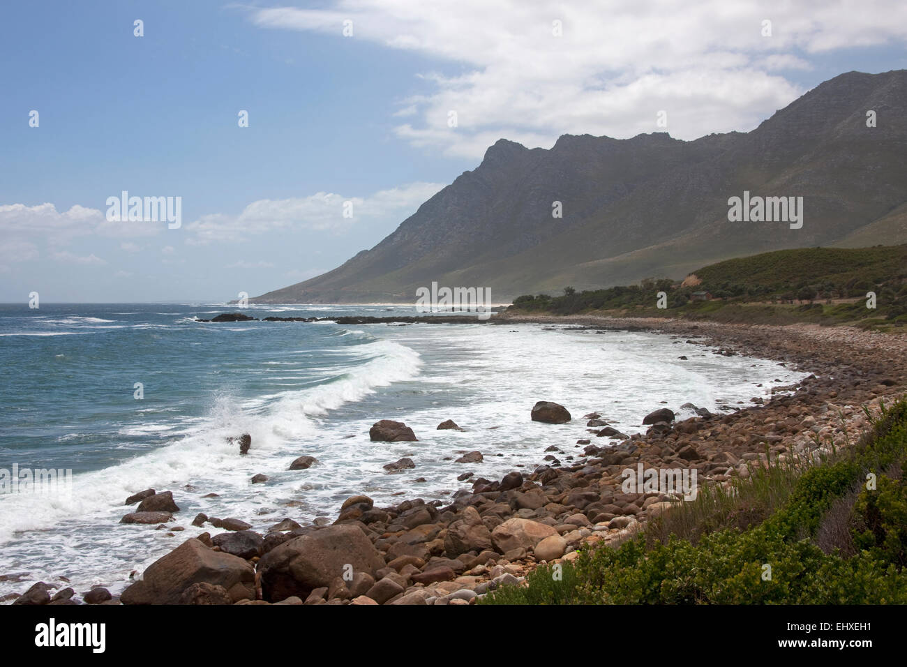 Felsen an der Küste, Bettys Bay, Western Cape Province, Südafrika Stockfoto