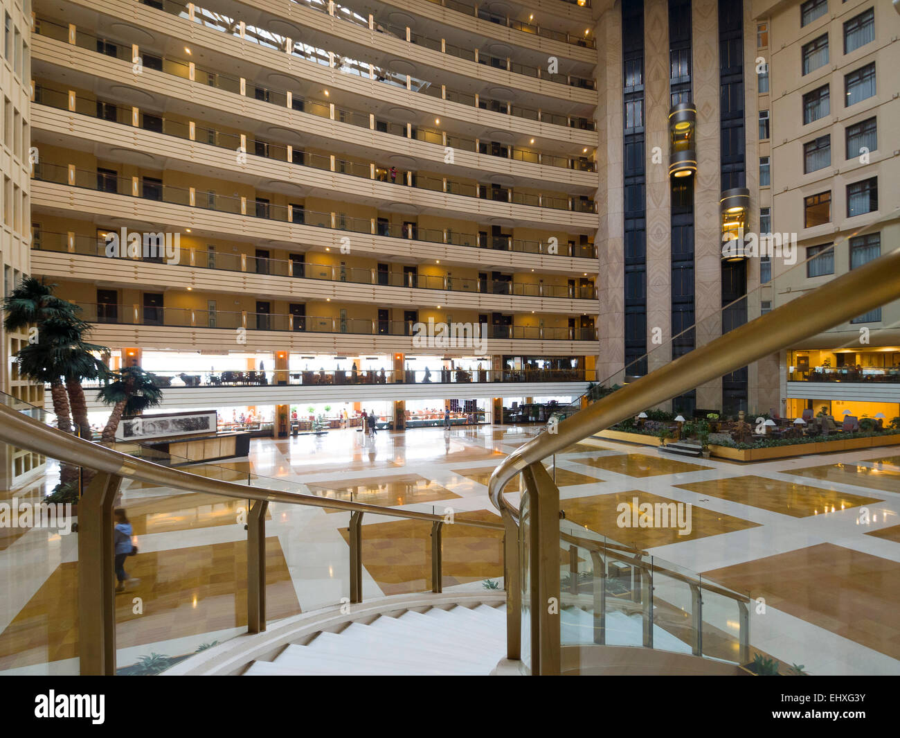 Lobby des Lijiang Wasserfall Hotels in Guilin, China Stockfoto