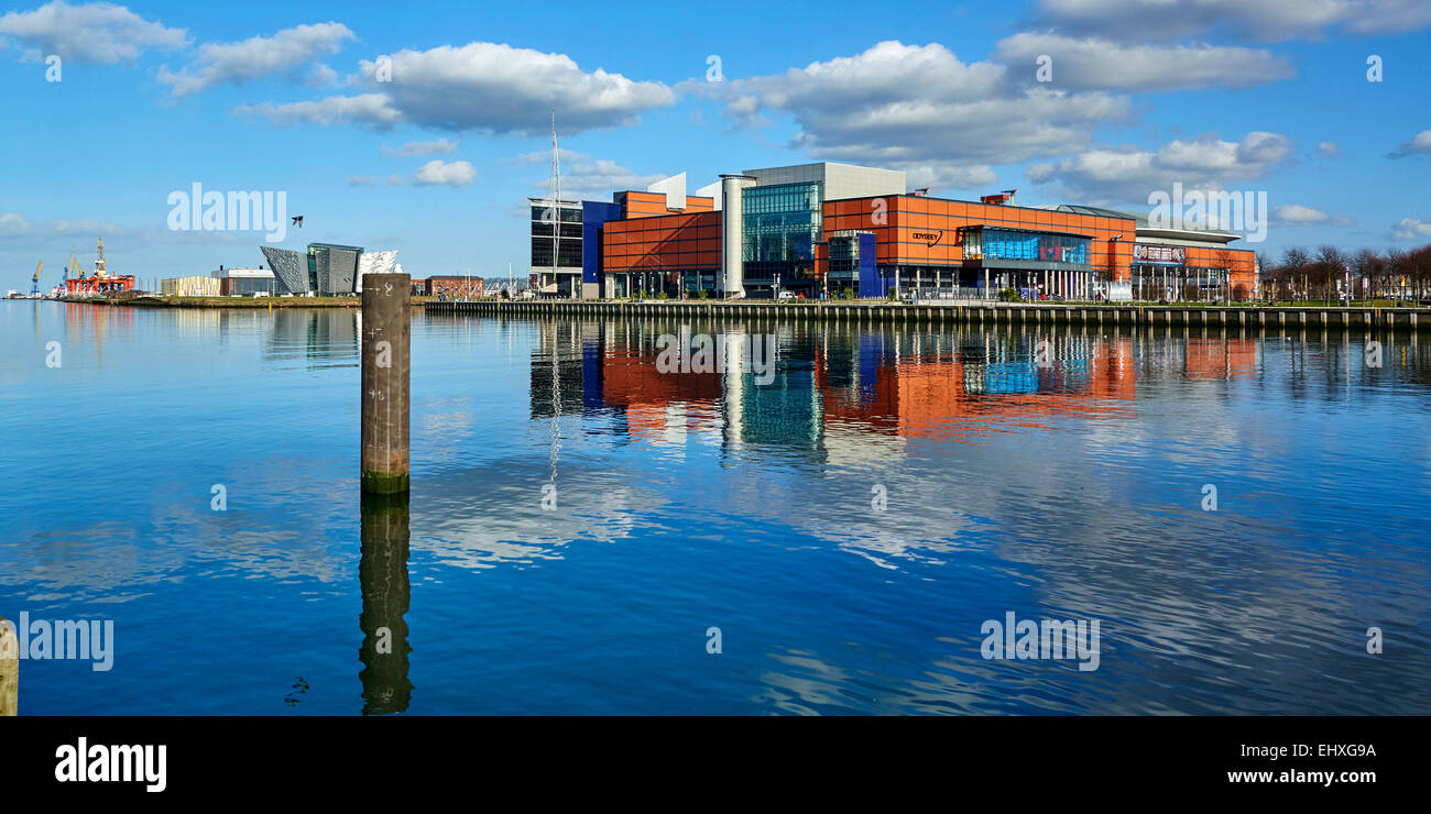 Odyssey Arena und Titanic Viertel, auf der Waterfront-Belfast, Nordirland Stockfoto