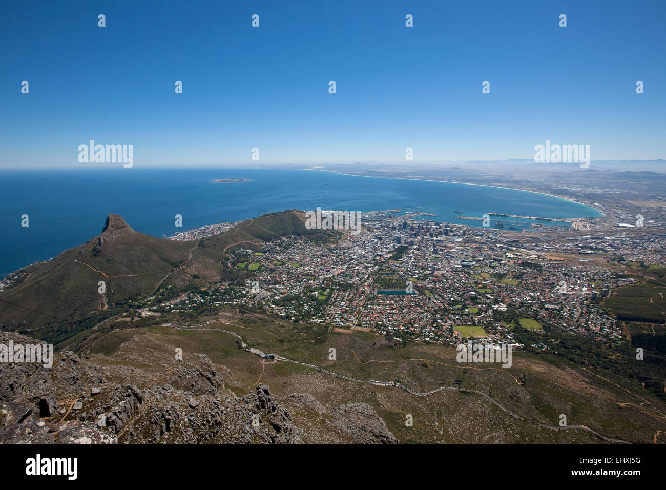 Löwen Kopf angesehen vom Tafelberg, Kapstadt, Westkap, Südafrika Stockfoto