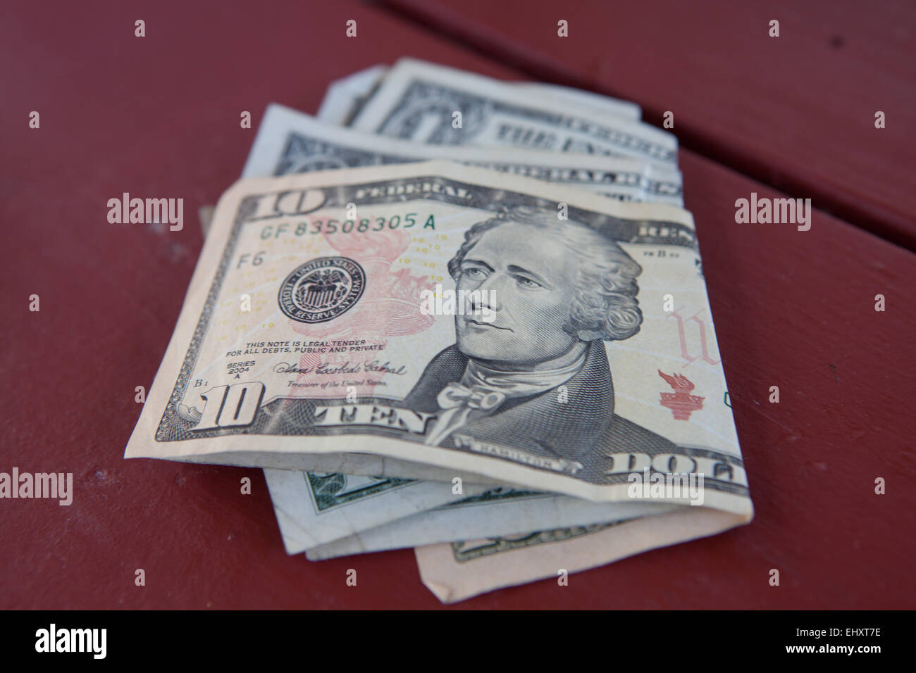 US-Dollar, zehn Dollar, einen Dollar, US-Präsident, Geld Stockfoto