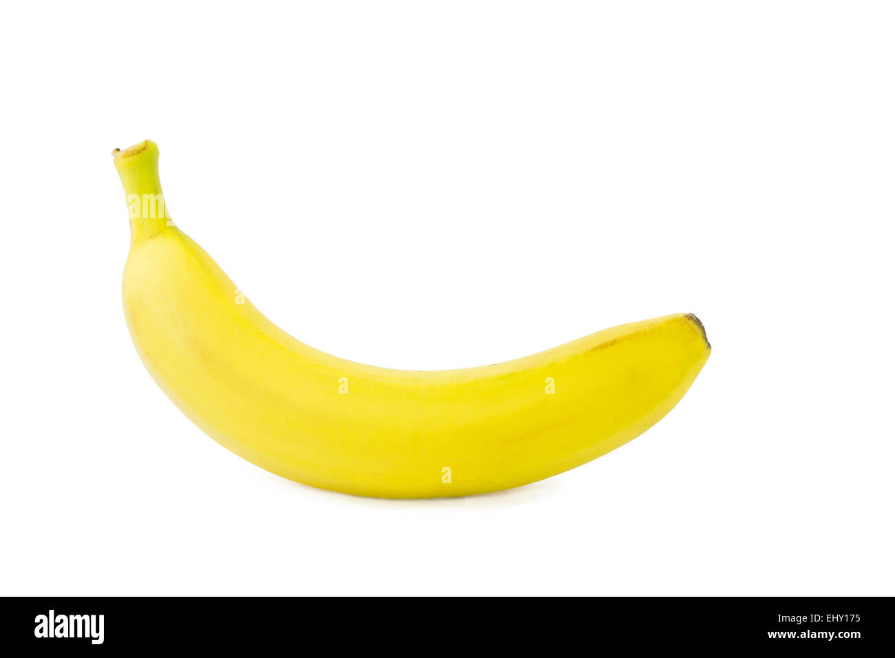 Frische gelbe Banane auf weißem Hintergrund Stockfoto
