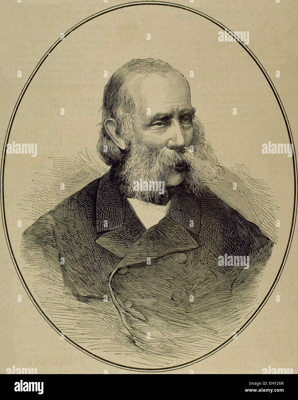 Erzherzog Frank Karl Joseph von Österreich (1802-1878). Haus von Habsburg. Vater der beiden Kaiser (Franz Joseph i. von Österreich und Maximilian i. von Mexiko). Porträt. Kupferstich, 1878. Stockfoto