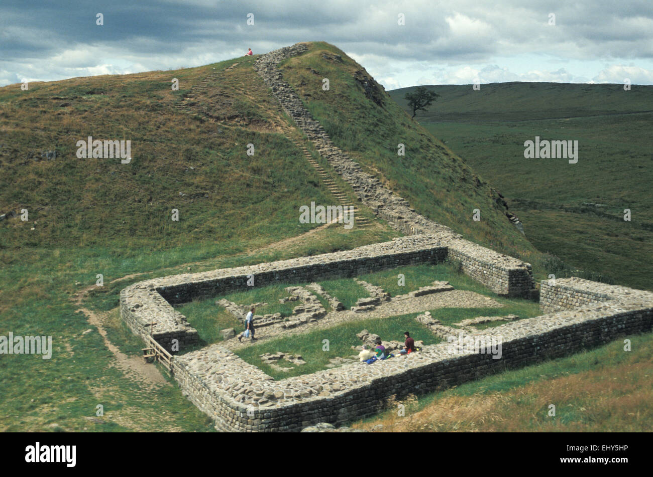 Milecastle 39 am Hadrianswall Norhtumberland England Stockfoto