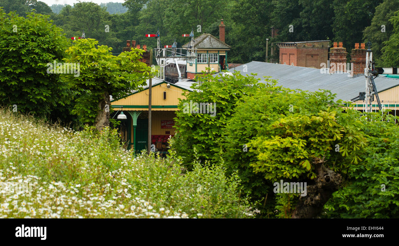 Horsted Keynes-Station auf der Bluebell Railway, eine Museumsbahn Dampf in West Sussex Stockfoto