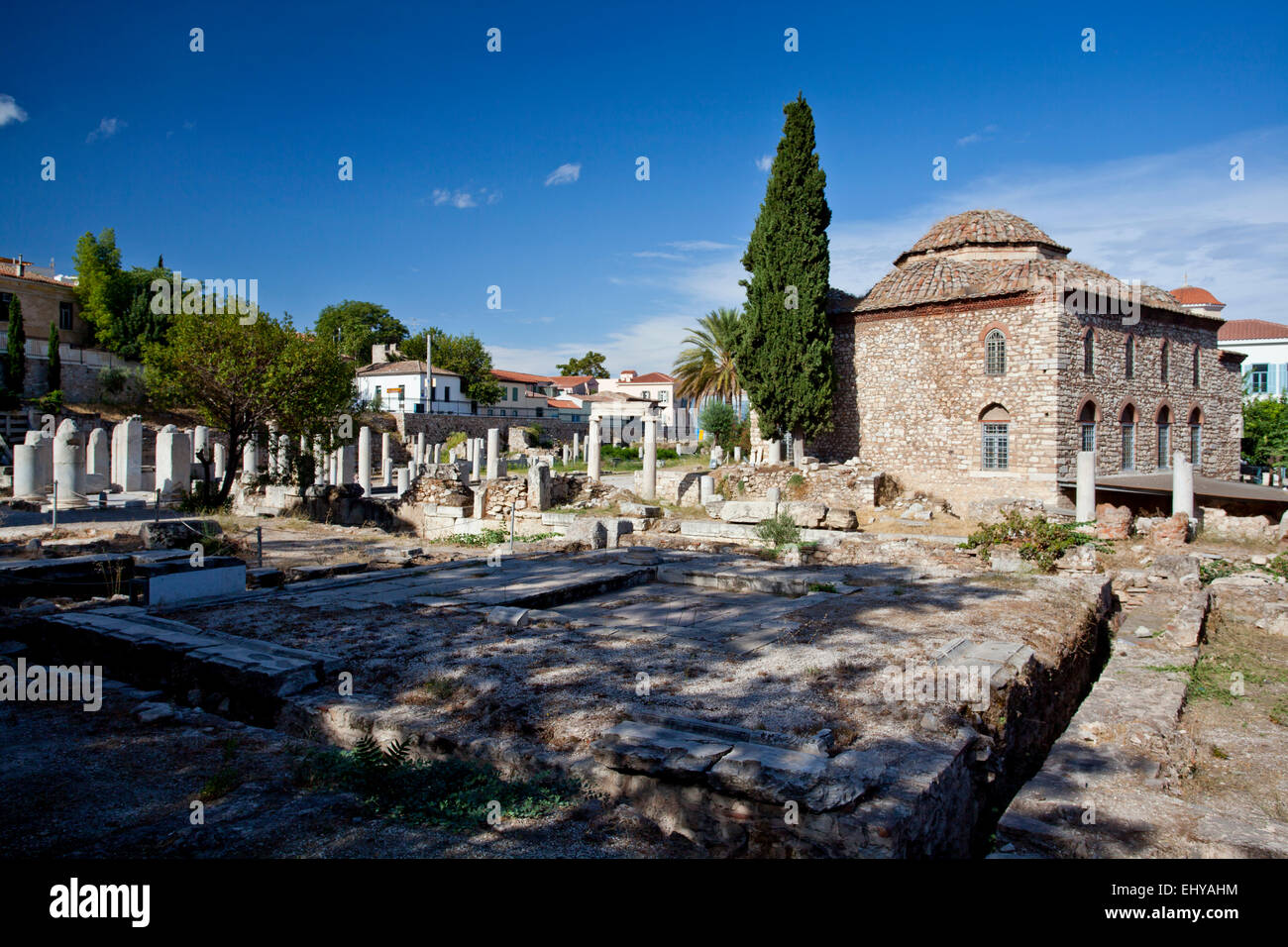 Fethiye Moschee in der antiken römischen Agora in Athen, Griechenland. Stockfoto