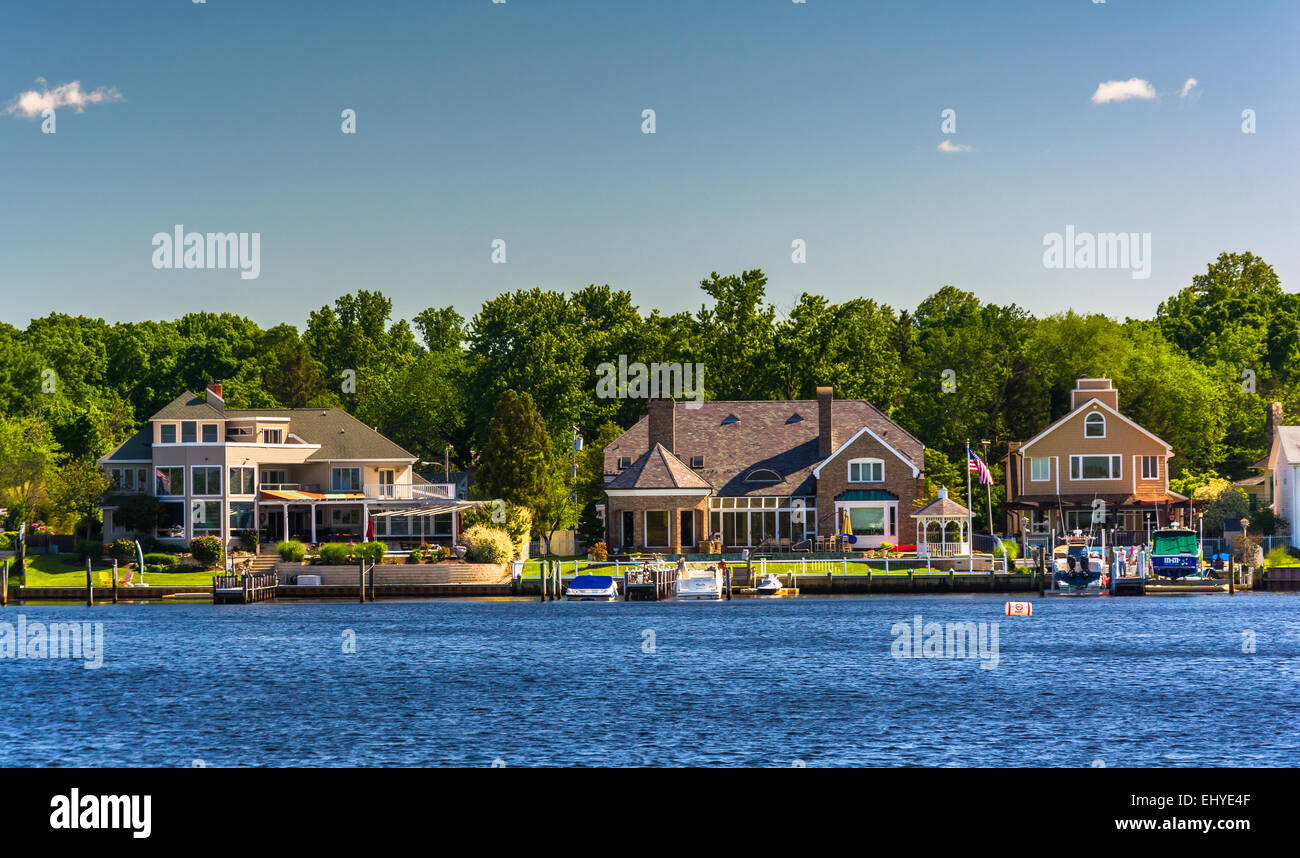 Ufergegendhäuser in Toms River, New Jersey. Stockfoto