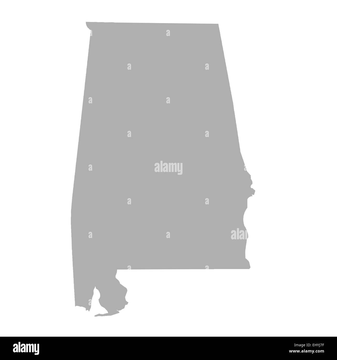 Alabama State Karte isoliert auf einem weißen Hintergrund, U.S.A. Stockfoto