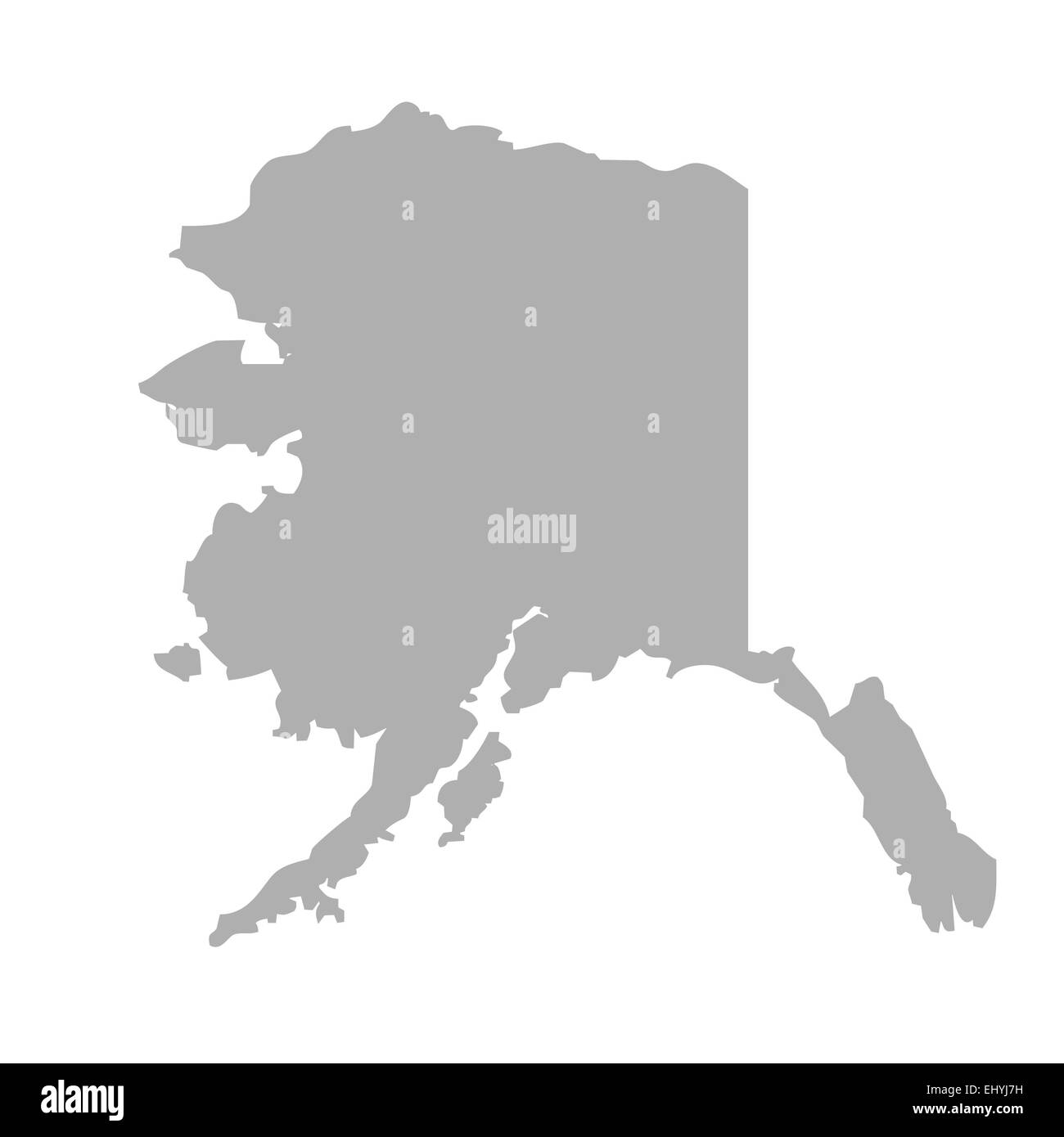 Alaska-Karte isoliert auf einem weißen Hintergrund, U.S.A. Stockfoto