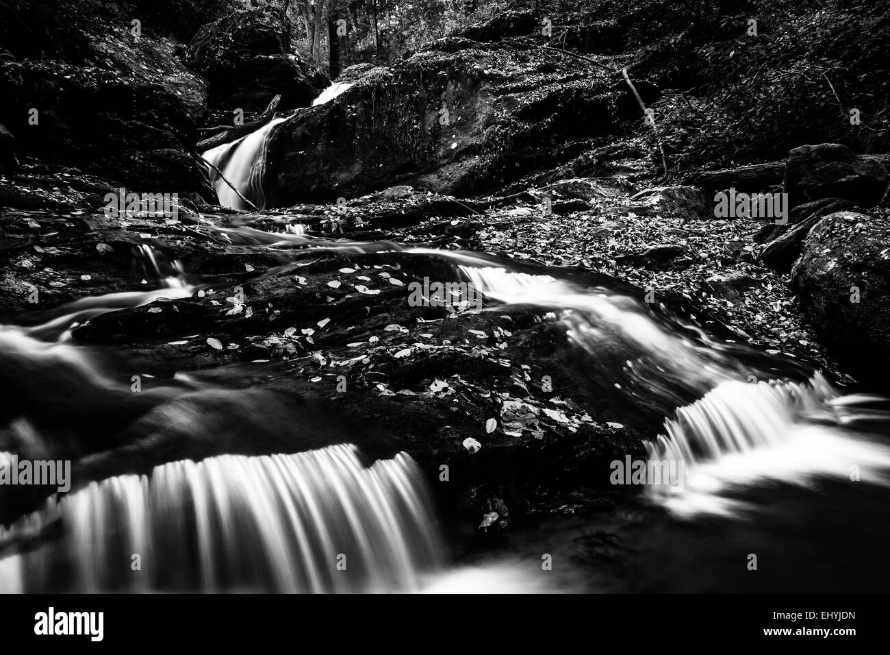 Im Herbst Laub und einen Wasserfall auf Oakland laufen in Holtwood, Pennsylvania. Stockfoto