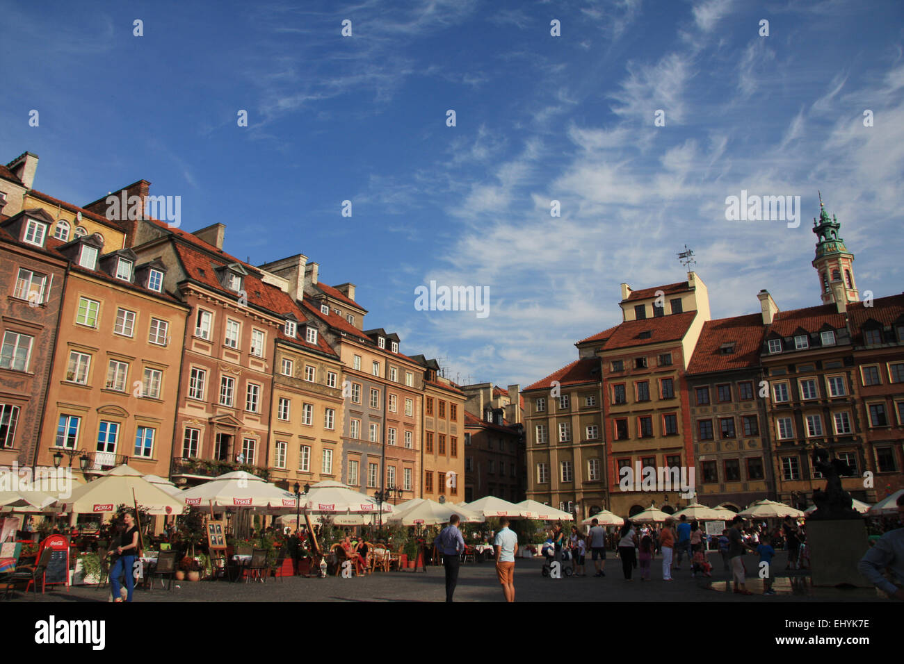 Polen, Warschau, Europa, Altstadt, Unesco, Weltkulturerbe, Marktplatz Rynek Ehren Miasta, Häuser, Wohnungen, Fassaden Stockfoto