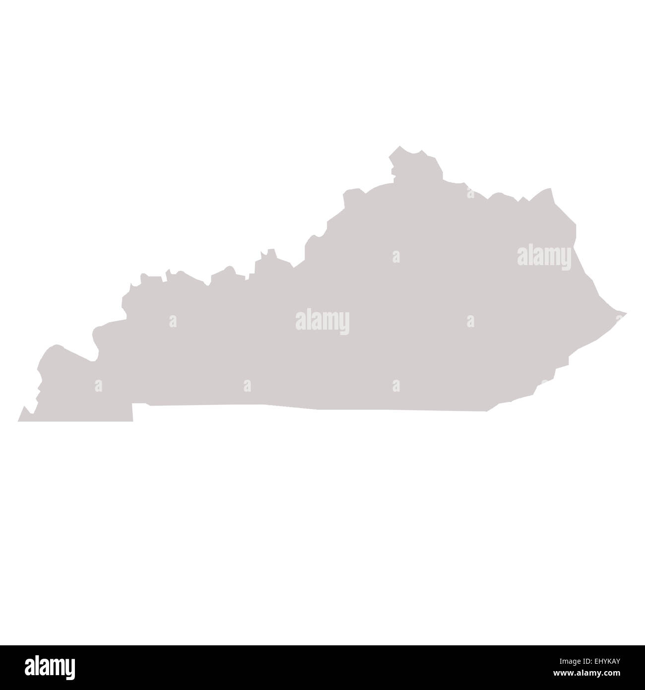 Kentucky State Karte isoliert auf einem weißen Hintergrund, USA. Stockfoto