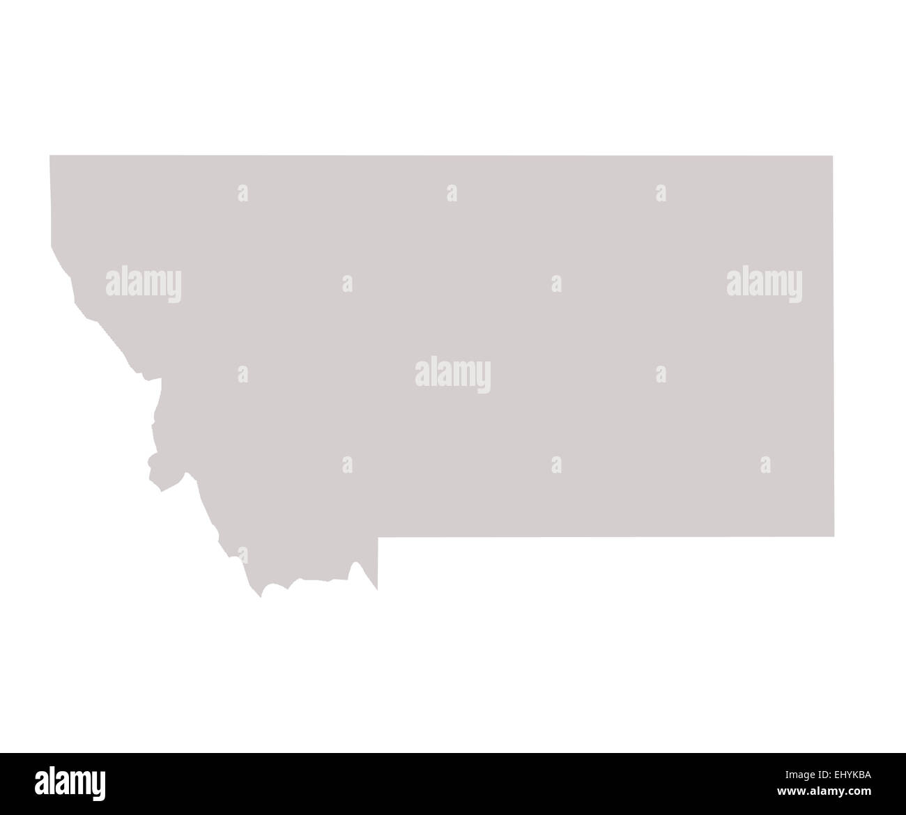 Montana State Karte isoliert auf einem weißen Hintergrund, USA. Stockfoto